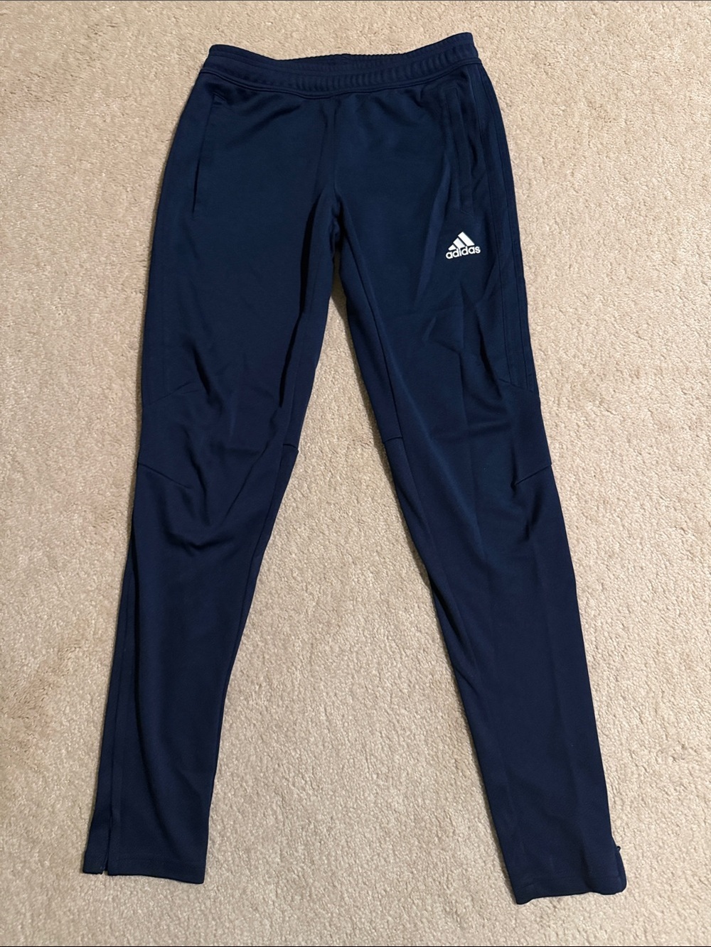 adidas Navy Track Pants with White Logo - Picture 1 of 13